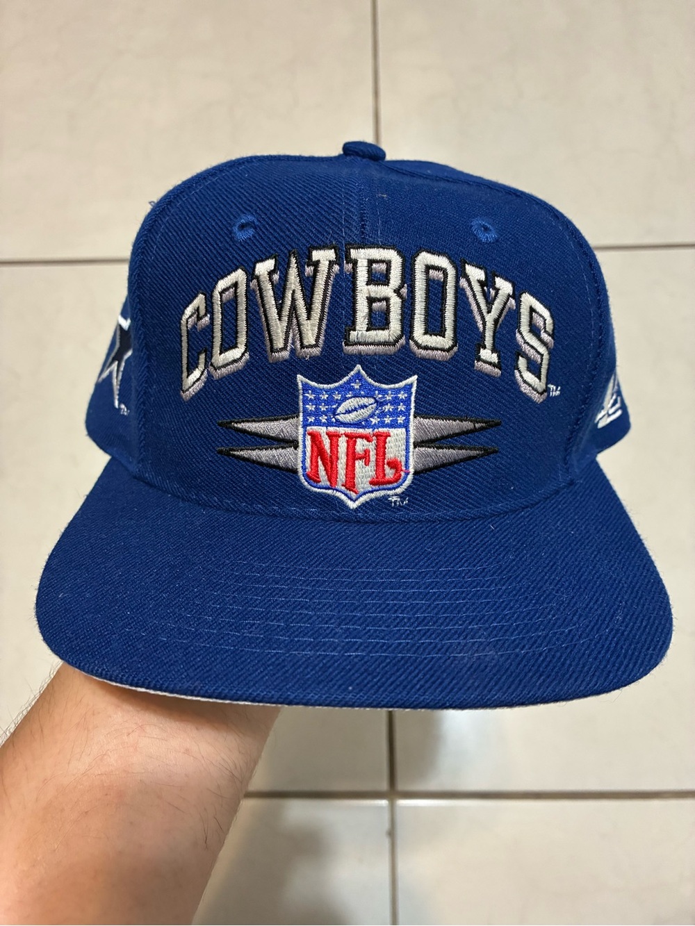 Vintage Dallas Cowboys Logo Athletic Diamond Cut Snapback Hat Cap Pro Line